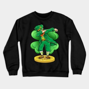 Dabbing Leprechaun Irish Lucky Clover St Patricks Day Crewneck Sweatshirt